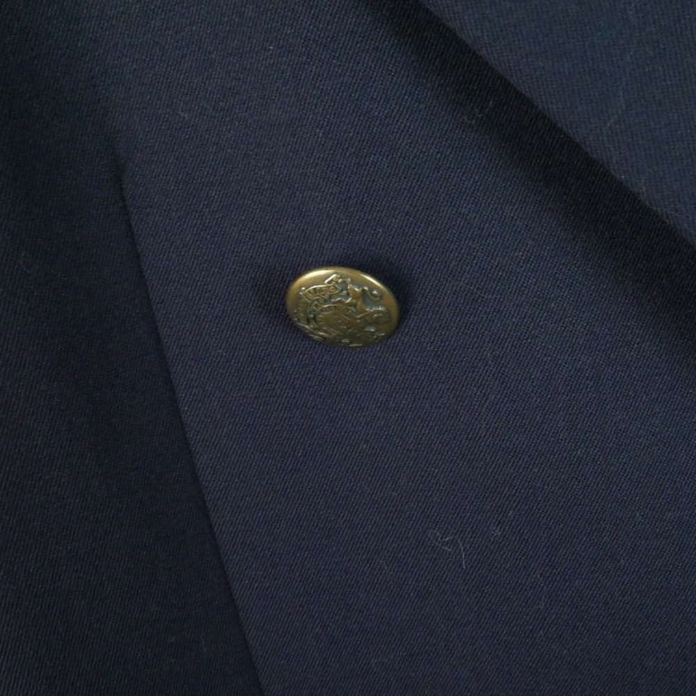 J Peterman Women's Double Breasted Blazer Navy Blue Gold Buttons 14 Wool Vintage - Picture 7 of 16
